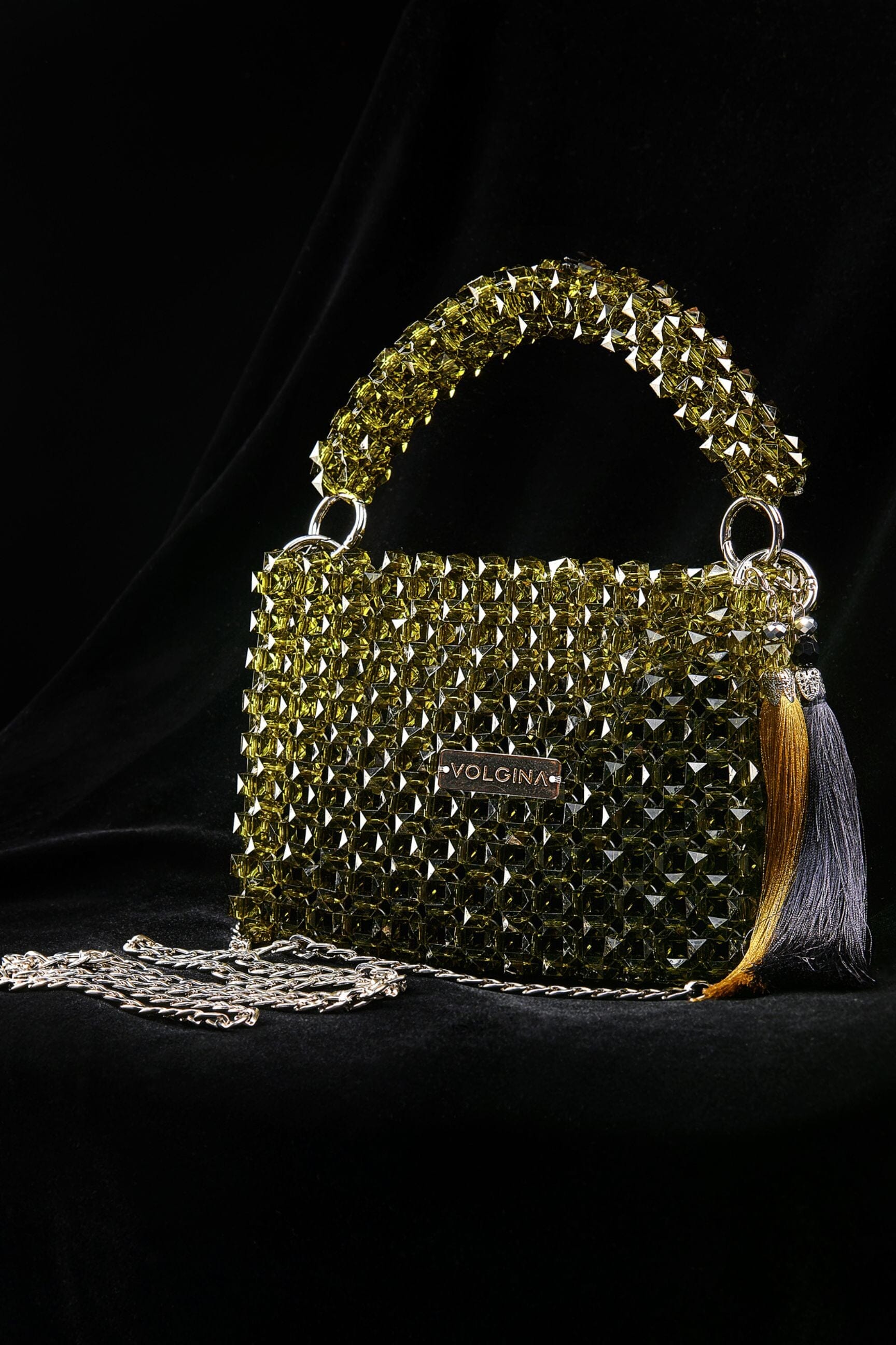 Золота Сумка з Акриловими Намистинами Swarovski VOLGINA 