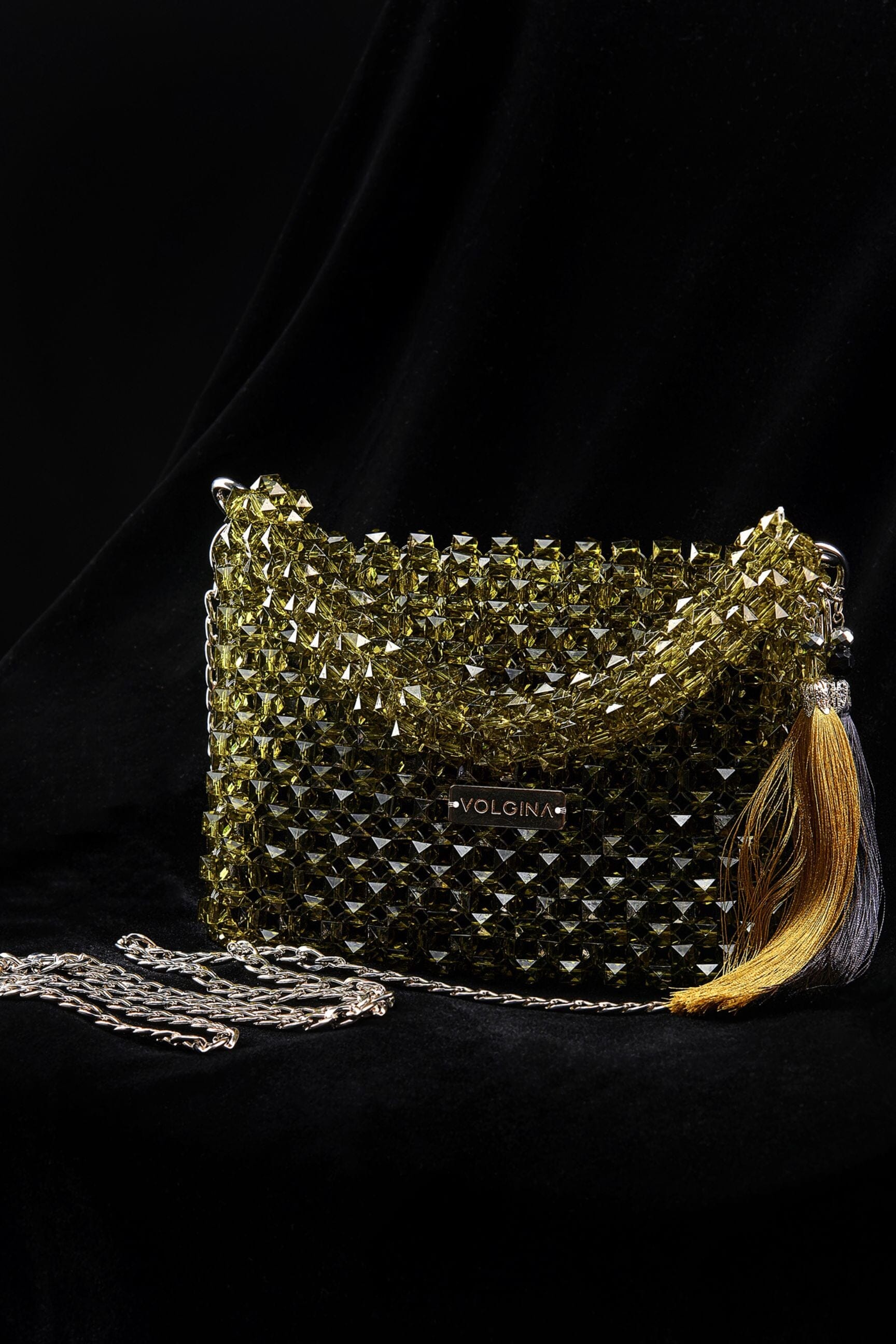 Золота Сумка з Акриловими Намистинами Swarovski VOLGINA 